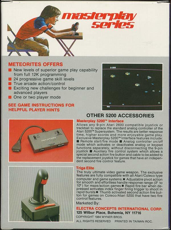 Meteorites (1983) (Electra Concepts) Box Scan - Back